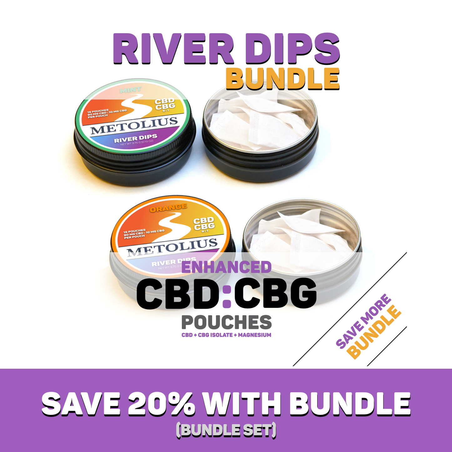RIVER DIPS - CBD ISOLATE + CBG ISOLATE + MAGNESIUM CITRATE + STEVIA EXTRACT