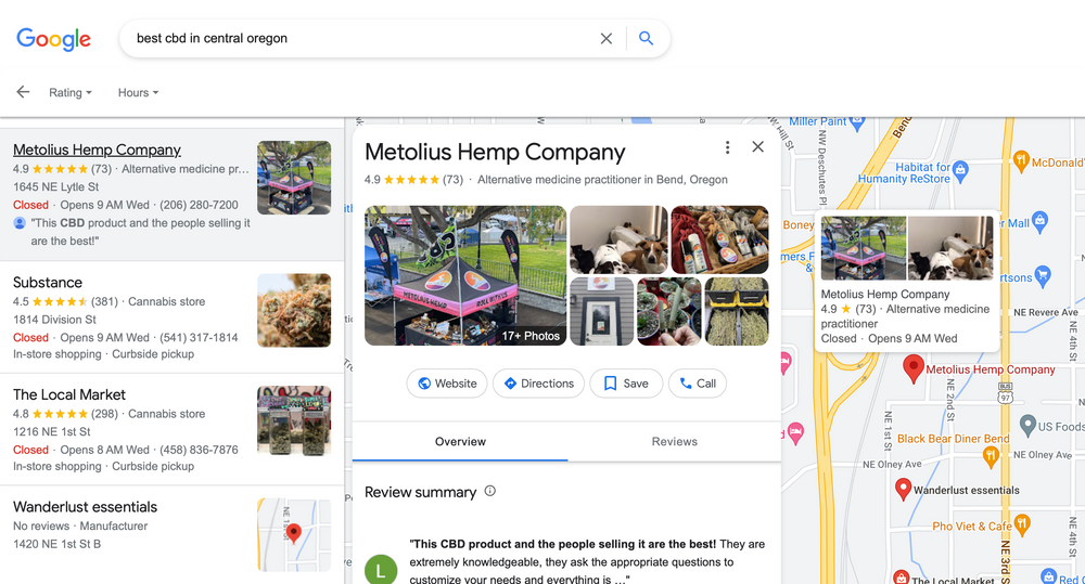 Google: Best CBD In Central Oregon - Metolius Wellness / Metolius Hemp Company Is The Answer