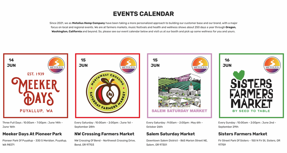 Metolius Wellness Launches The Events Calendar For The Year Of 2024