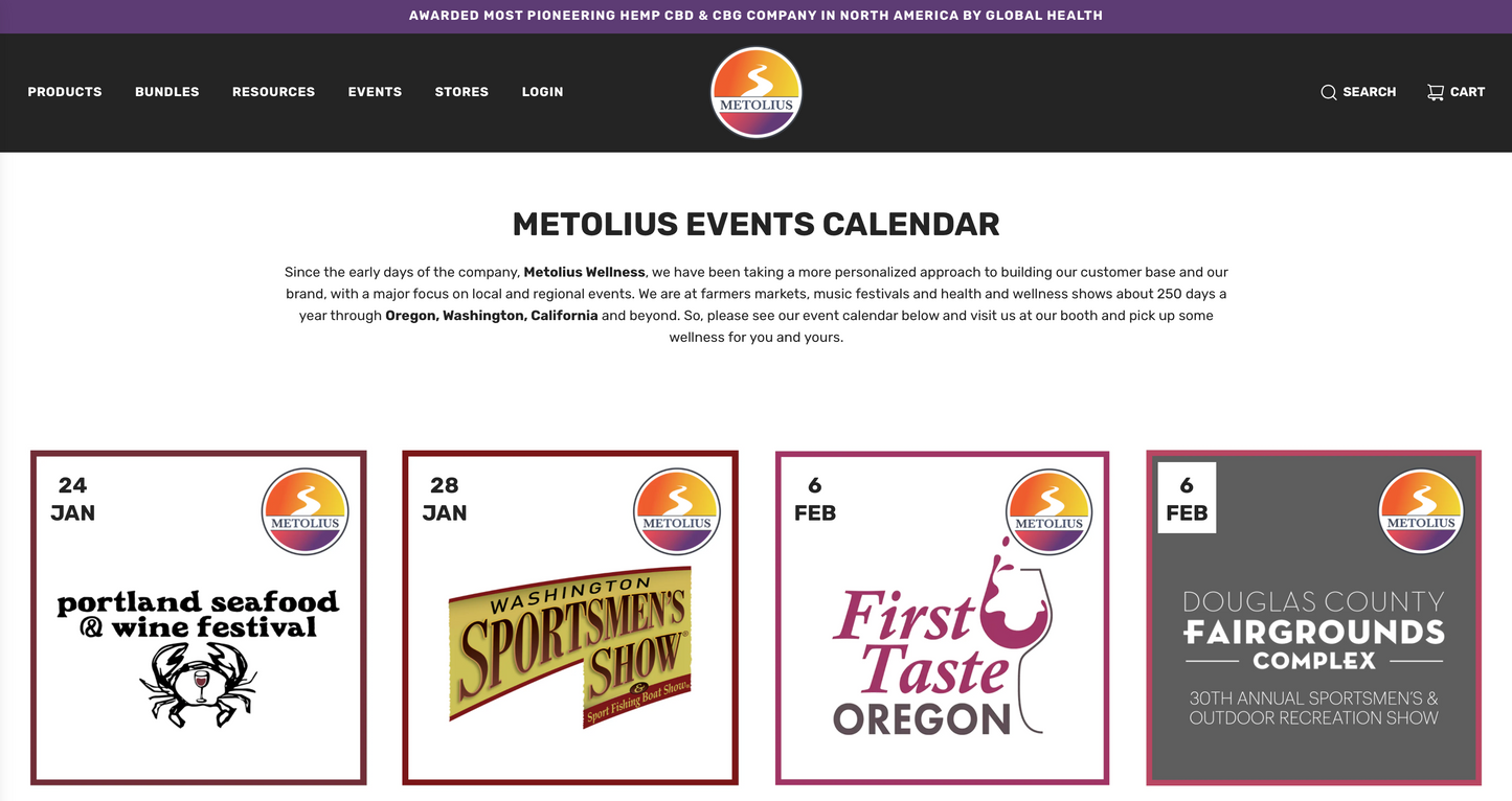 Metolius Wellness Events Calendar For Winter 2026 Is Live - See You At The Fair, Or Market, Or Home Show