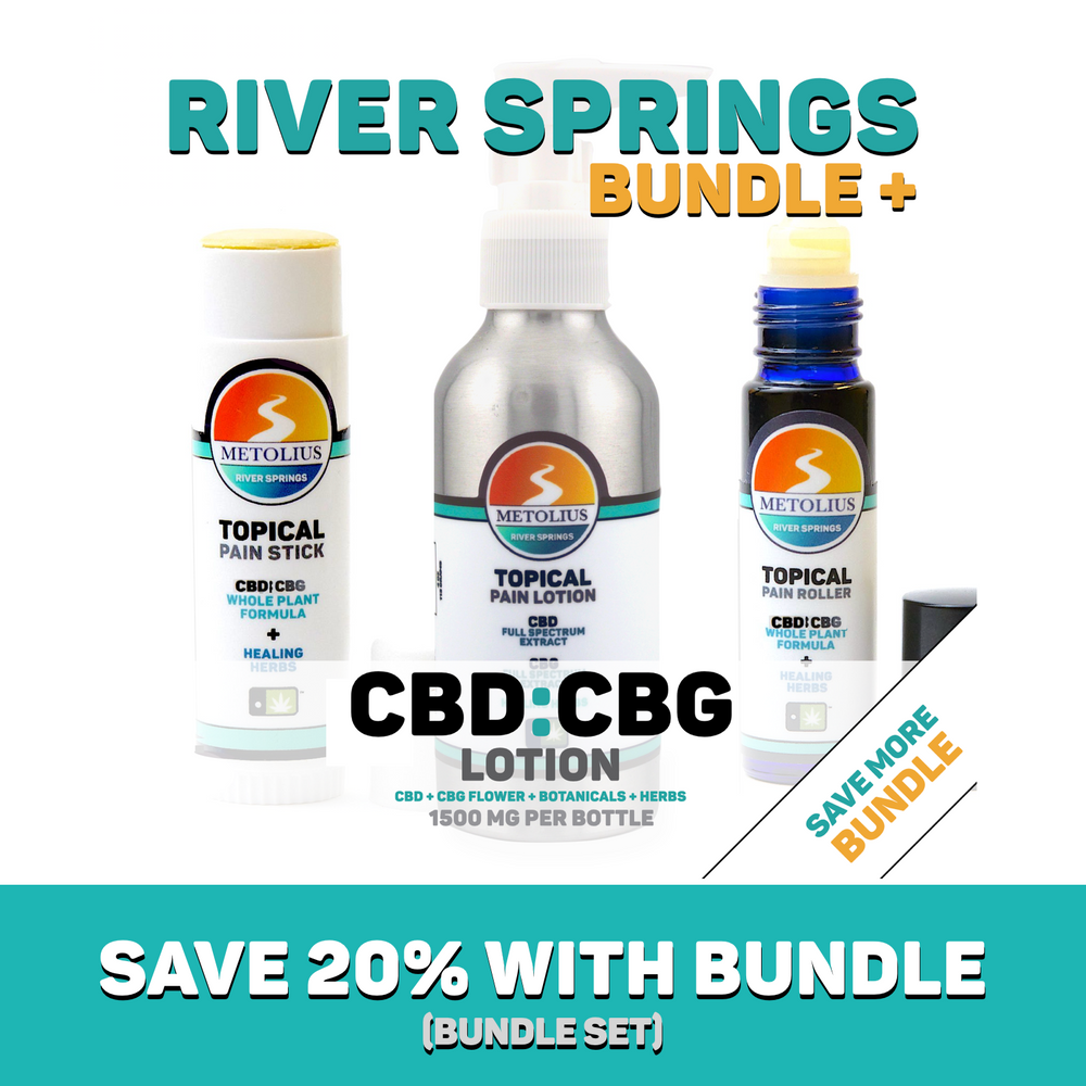 
                  
                    RIVER SPRINGS LOTION - CBD + CBG EXTRACT + ESSENTIAL OILS + HEALING HERBS + LOTION - 1500 MG
                  
                