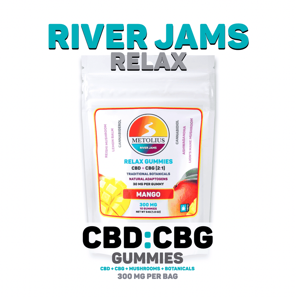 
                  
                    RIVER JAMS RELAX - CBD + CBG + TRADITIONAL BOTANICALS + FUNCTIONAL MUSHROOMS
                  
                