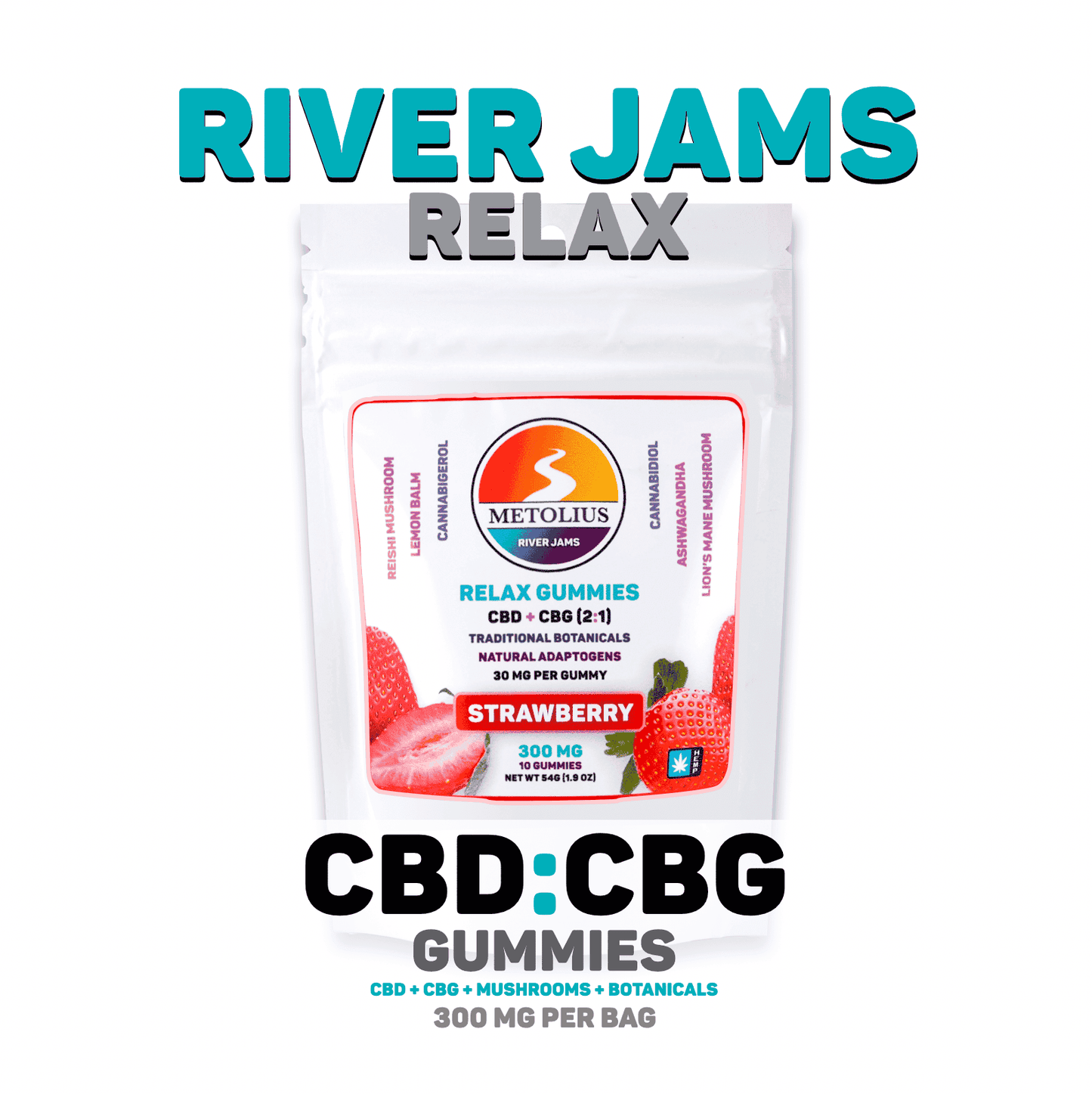 
                  
                    RIVER JAMS RELAX - CBD + CBG + TRADITIONAL BOTANICALS + FUNCTIONAL MUSHROOMS
                  
                