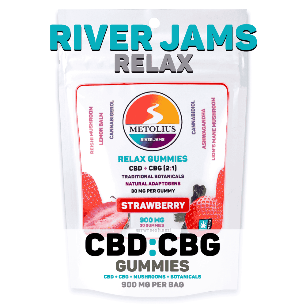 
                  
                    RIVER JAMS RELAX - CBD + CBG + TRADITIONAL BOTANICALS + FUNCTIONAL MUSHROOMS
                  
                