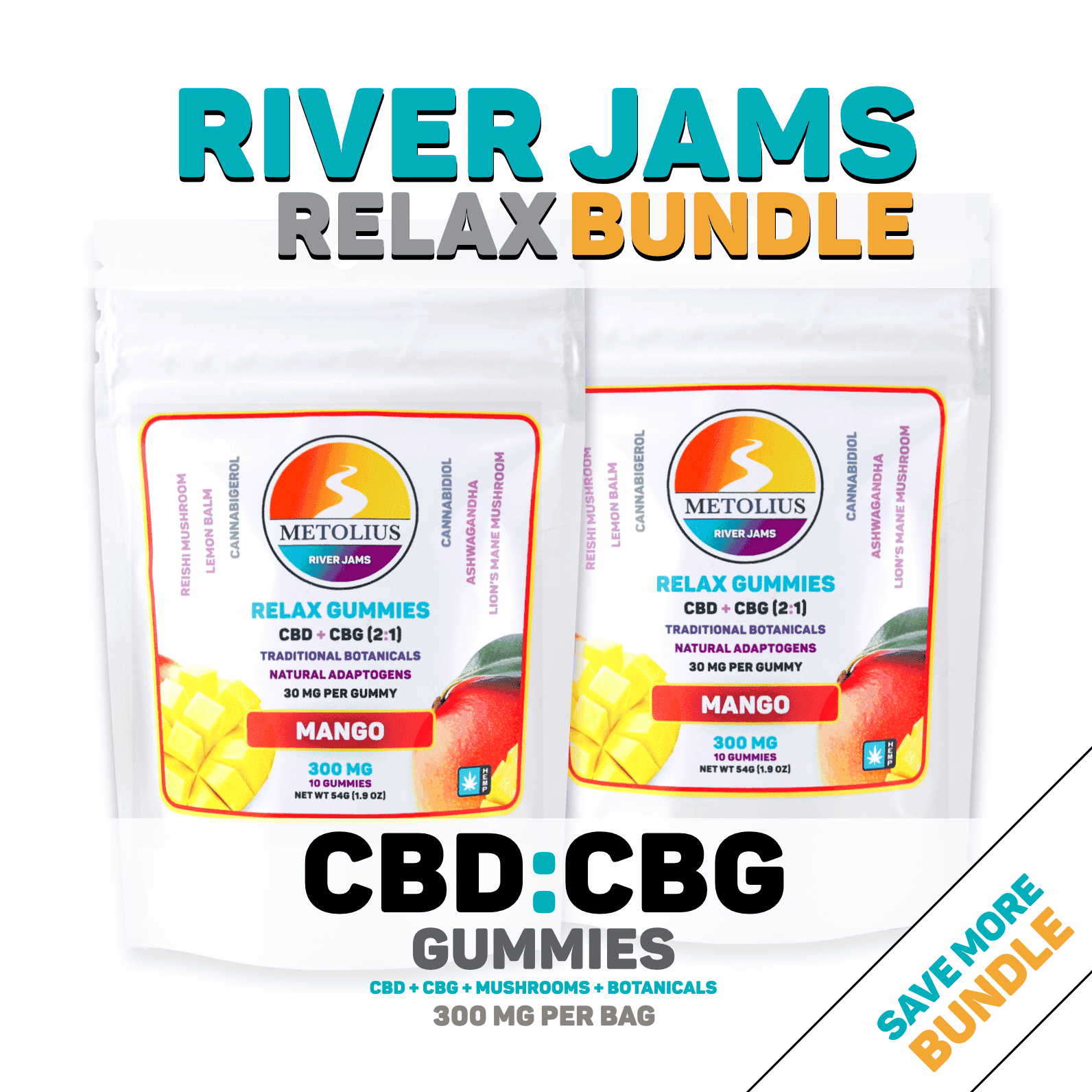 RIVER JAMS RELAX BUNDLE - CBD + CBG + TRADITIONAL BOTANICALS + FUNCTIONAL MUSHROOMS
