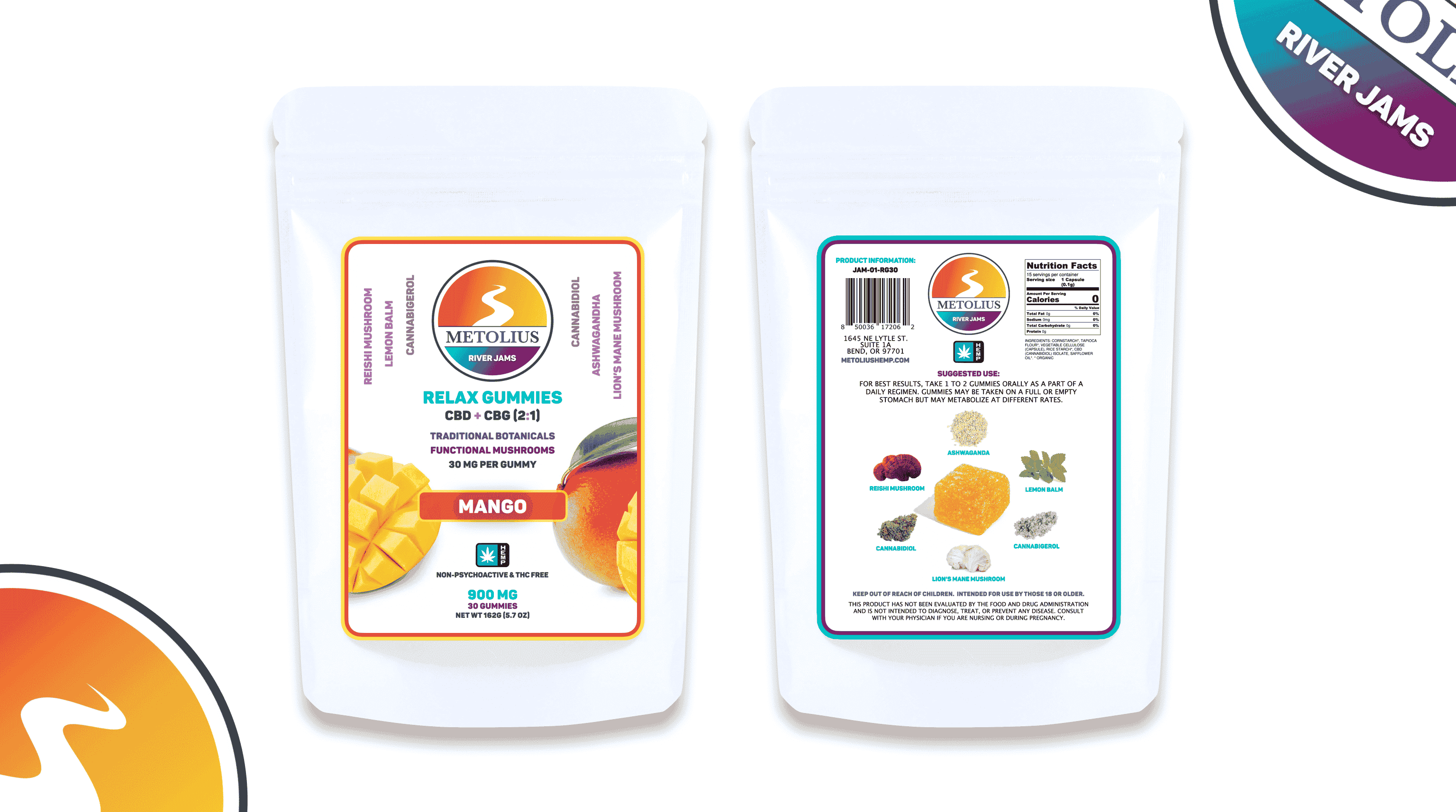 RIVER JAMS RELAX BUNDLE - CBD + CBG + TRADITIONAL BOTANICALS + FUNCTIONAL MUSHROOMS