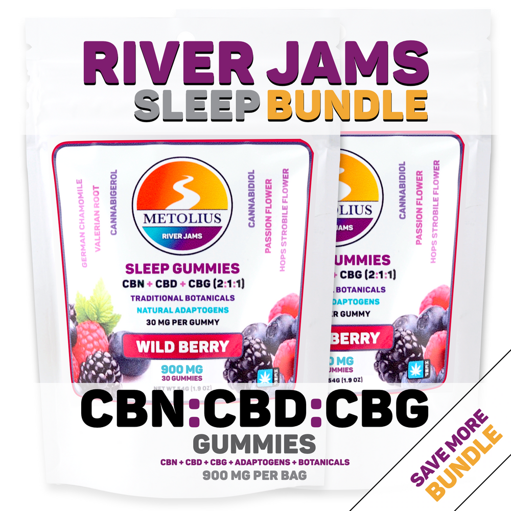 
                  
                    RIVER JAMS SLEEP BUNDLE - CBN + CBD + CBG + TRADITIONAL BOTANICALS + NATURAL ADAPTOGENS
                  
                