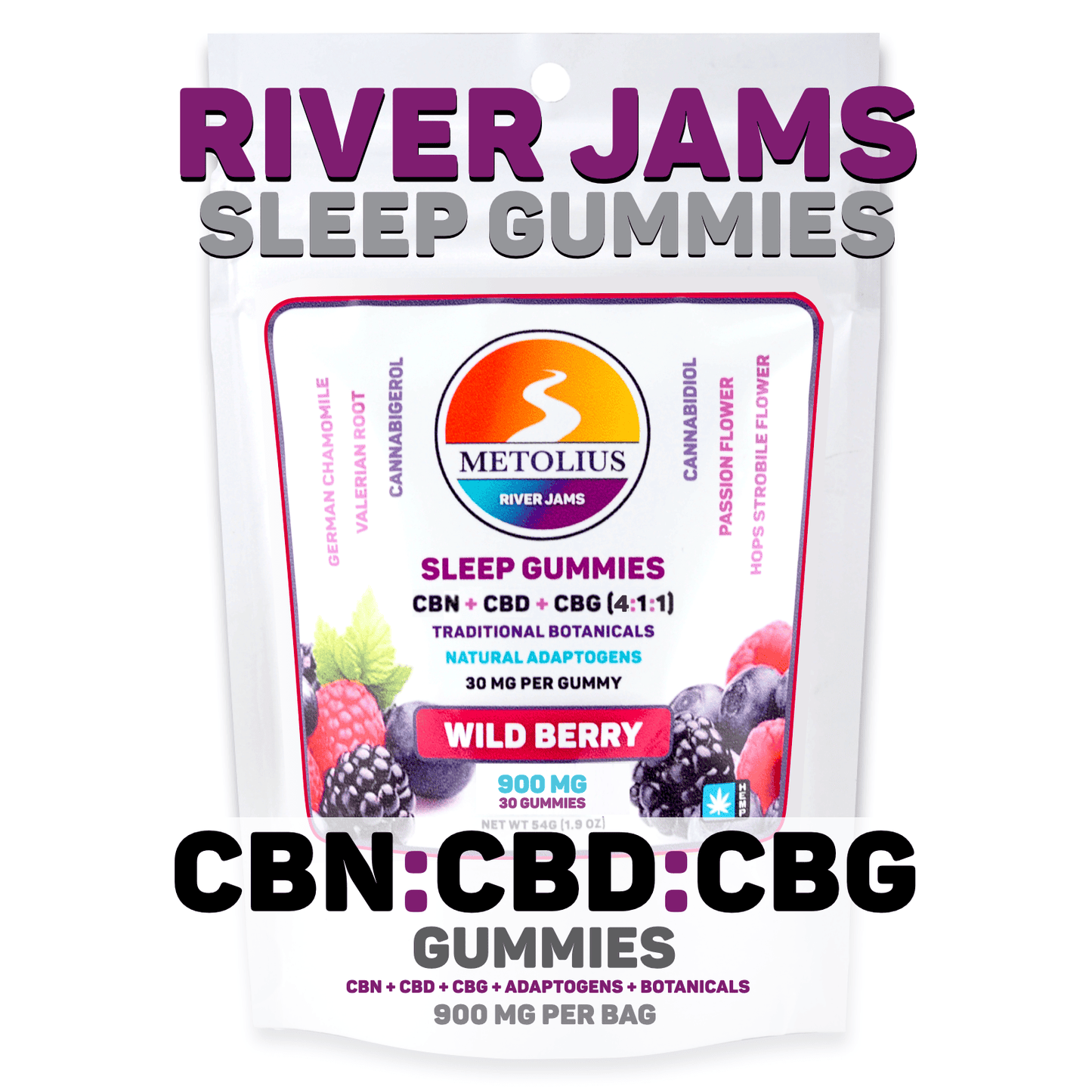 
                  
                    RIVER JAMS SLEEP - CBN + CBD + CBG EXTRACTS + TRADITIONAL BOTANICALS + NATURAL ADAPTOGENS
                  
                