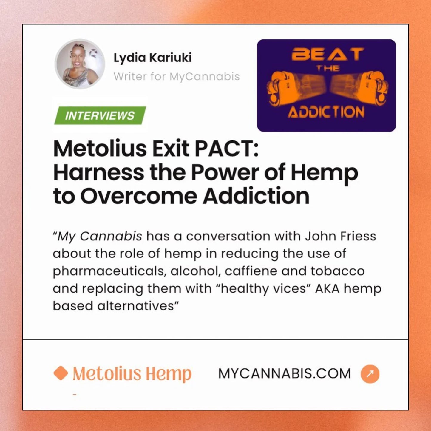 MyCannabis Magazine - Metolius EXIT P.A.C.T.: Harness The Power Of Help To Overcome Addictions