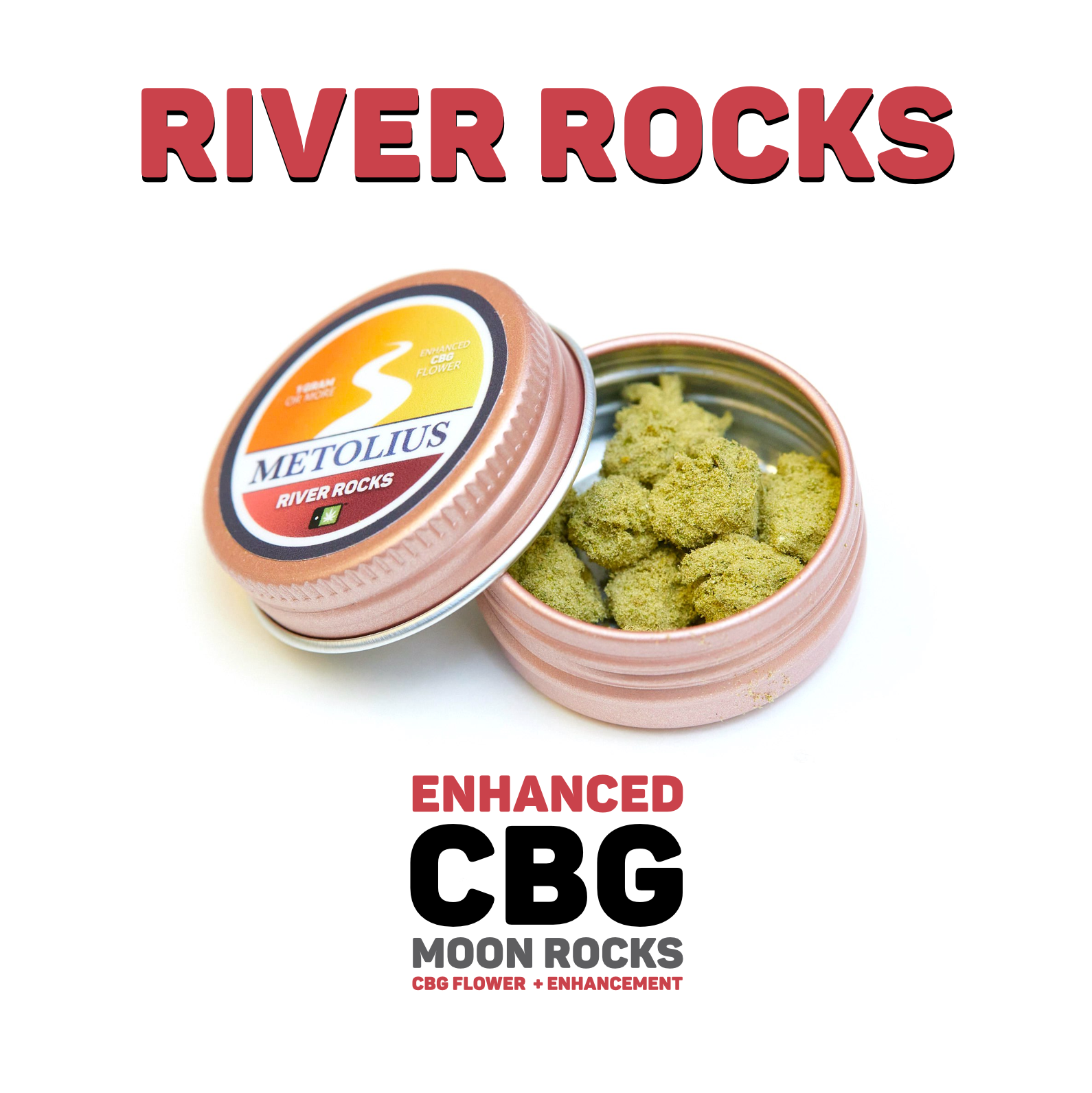 RIVER ROCKS - CBG FLOWER + CBD DISTILLATE + CBG KIEF