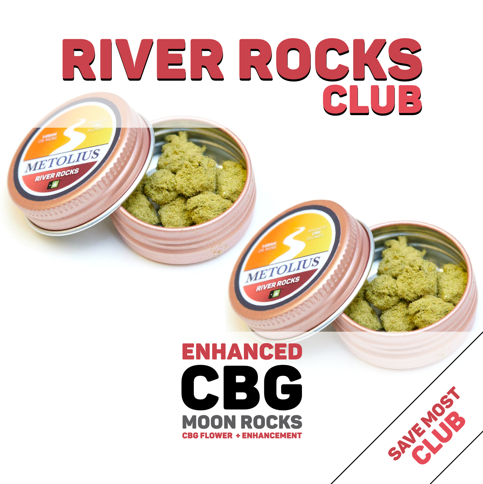 RIVER ROCKS CLUB - CBG FLOWER + CBD DISTILLATE + CBG KIEF